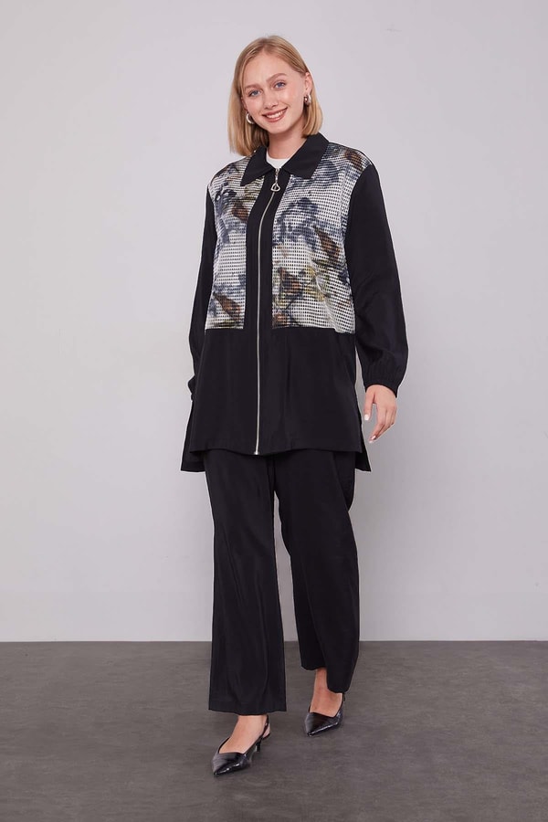 LevidorSiyah File Baskılı İkili Takım