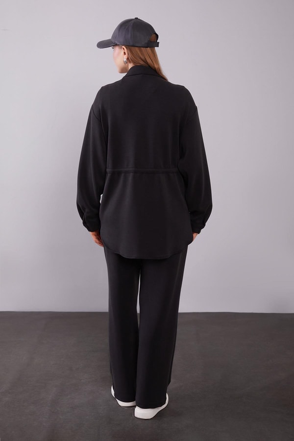 LevidorSiyah File Cep Detaylı İkili Takım