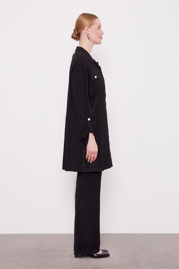 LevidorSiyah File Detaylı Üçlü Takım