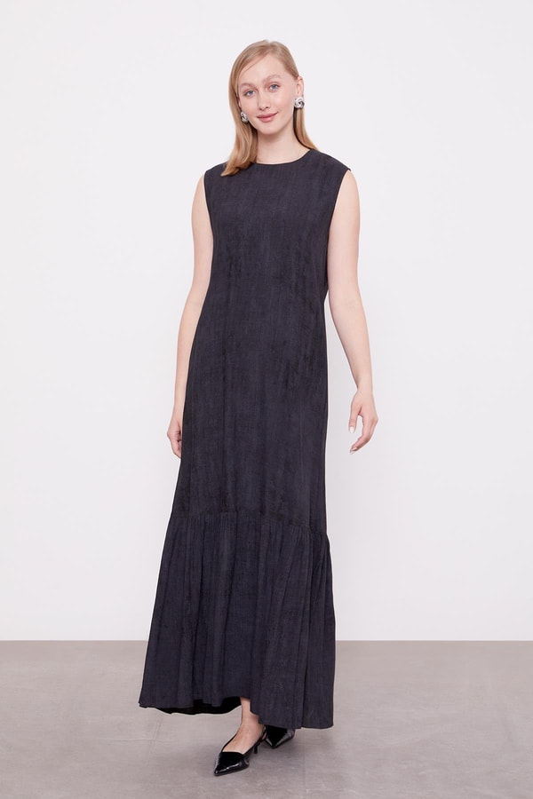 LevidorSiyah Fiyonk Detaylı Ceketli Elbise