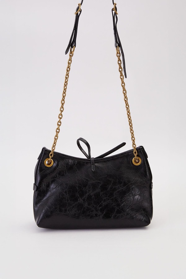 LevidorSiyah Fiyonk Model Omuz Çantası