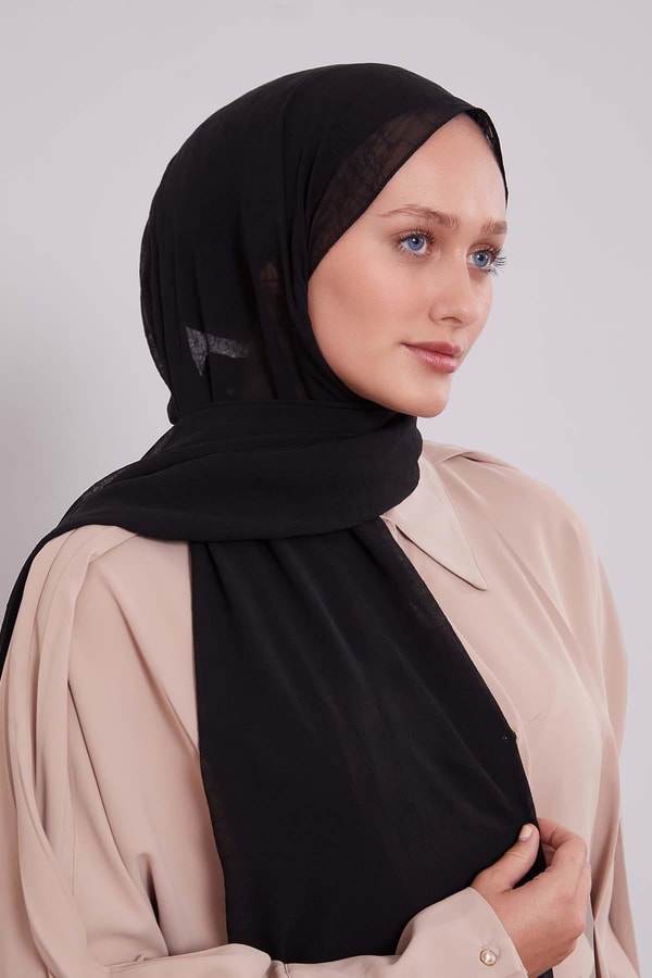 LevidorSiyah Frozen Krep Şal