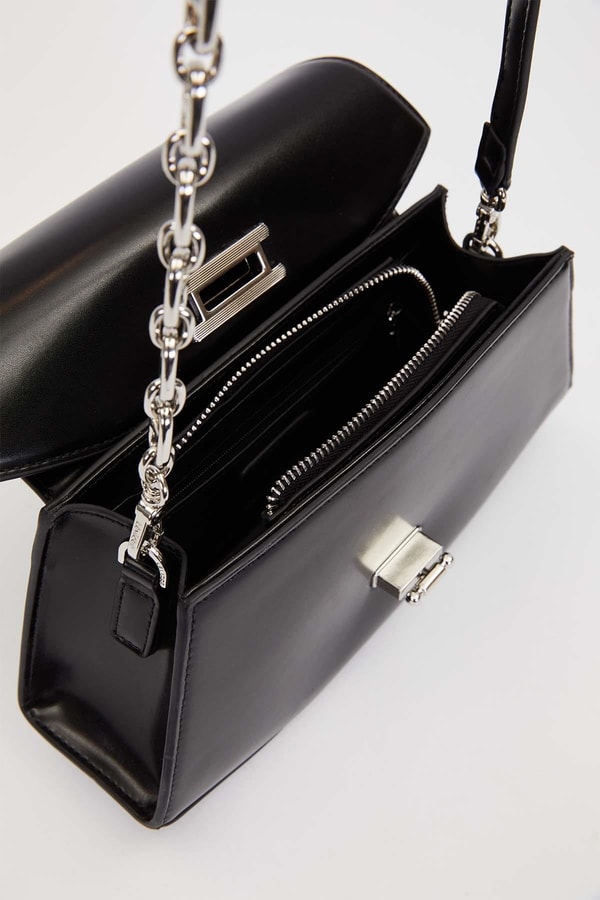 LevidorSiyah Geometrik Model Omuz Çantası