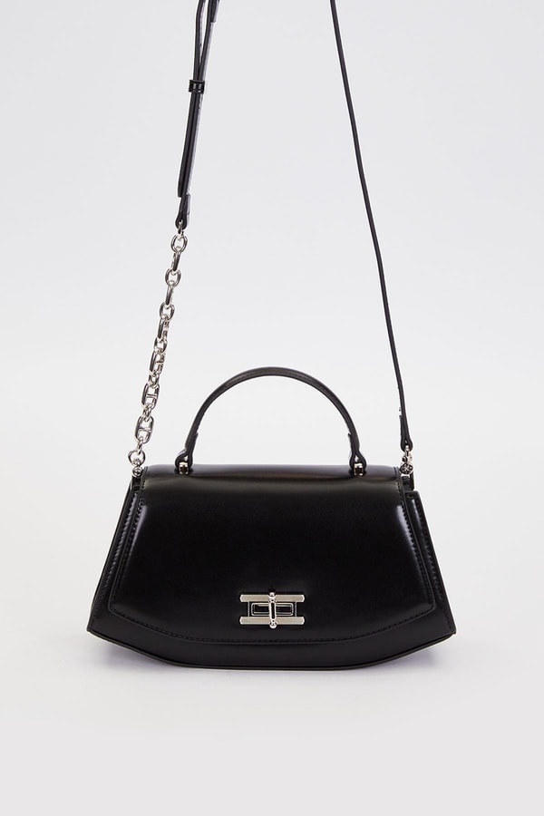 LevidorSiyah Geometrik Model Omuz Çantası