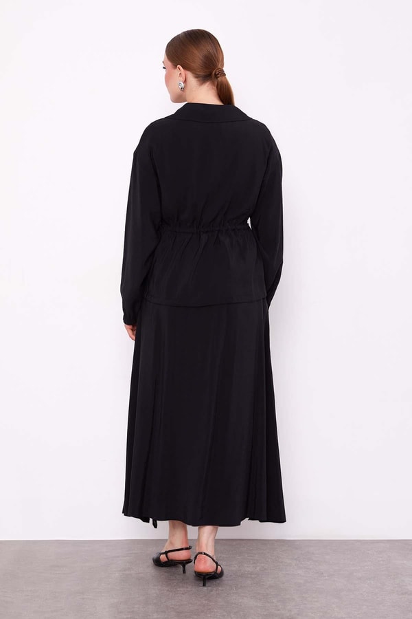 LevidorSiyah Gizli Fermuar Detaylı Etek Takım