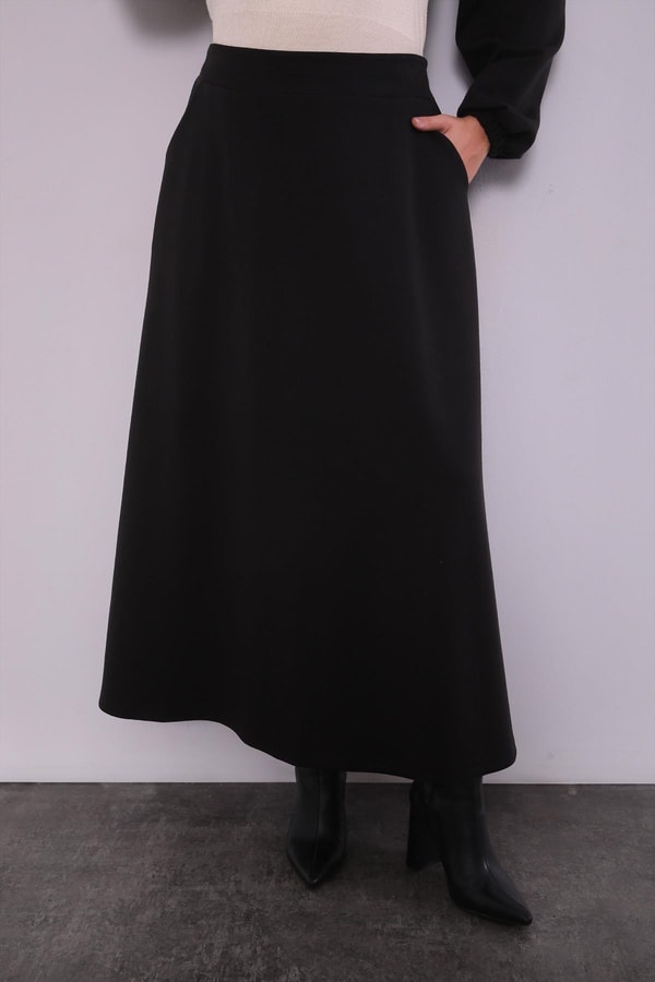 LevidorSiyah Gold Fermuar Detaylı Etek Takım