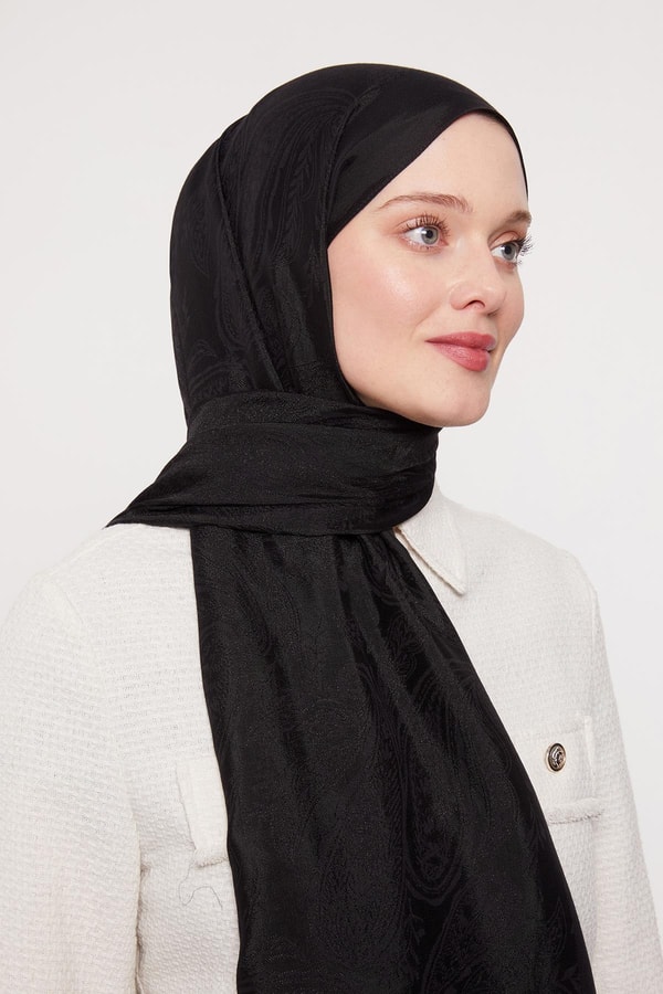 LevidorSiyah Hint Desen Grazia Şal