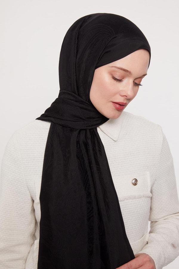 LevidorSiyah Hint Desen Grazia Şal