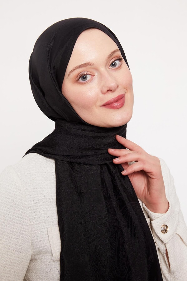 LevidorSiyah Hint Desen Grazia Şal