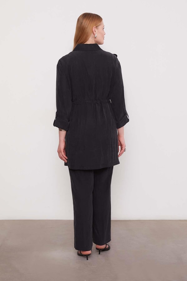 LevidorSiyah İşleme Omuz Detaylı Cupra İkili Takım