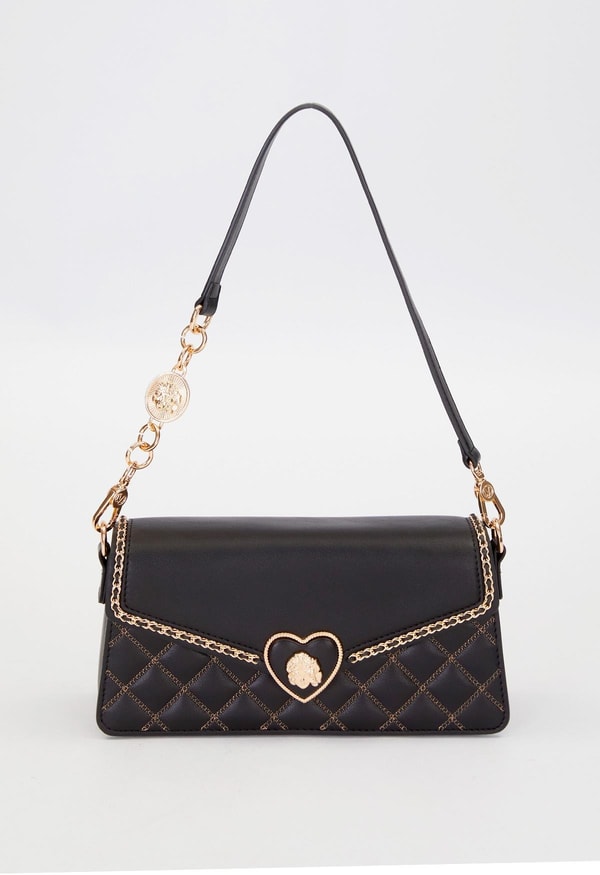 LevidorSiyah Kalp Toka Detay Omuz Çantası