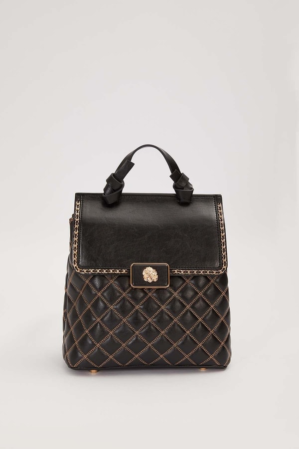 LevidorSiyah Kapitone Model Omuz Çantası