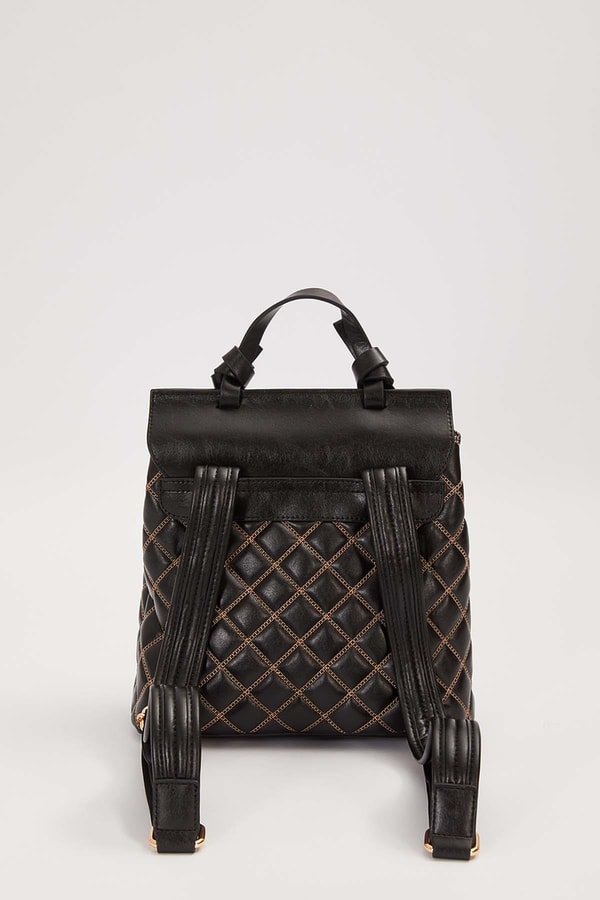 LevidorSiyah Kapitone Model Omuz Çantası