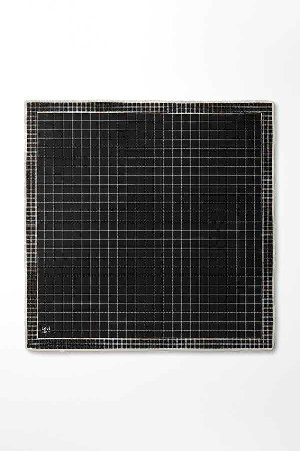 LevidorSiyah Kareli Twill İpek Eşarp