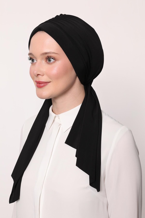 LevidorSiyah Kelebek Desen Hazır Şal