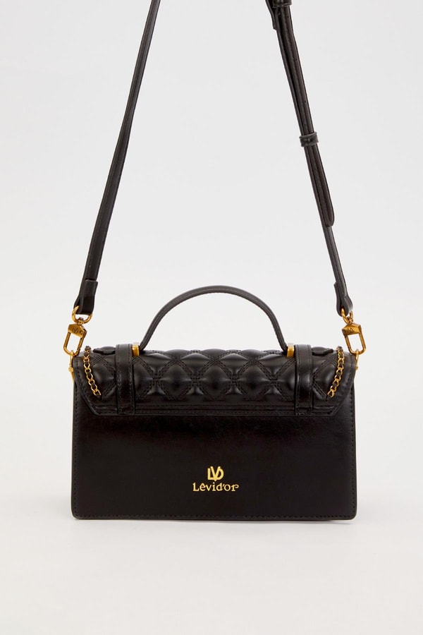 LevidorSiyah Kemer Detaylı Omuz Çantası