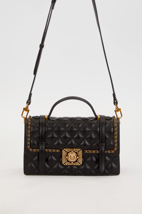 LevidorSiyah Kemer Detaylı Omuz Çantası