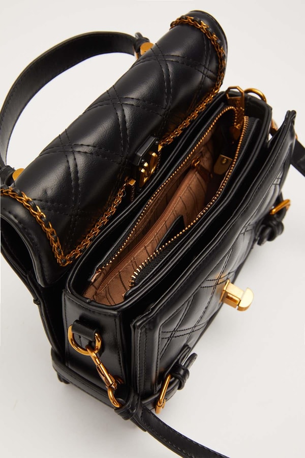 LevidorSiyah Kenar Kemer Detaylı El Çantası