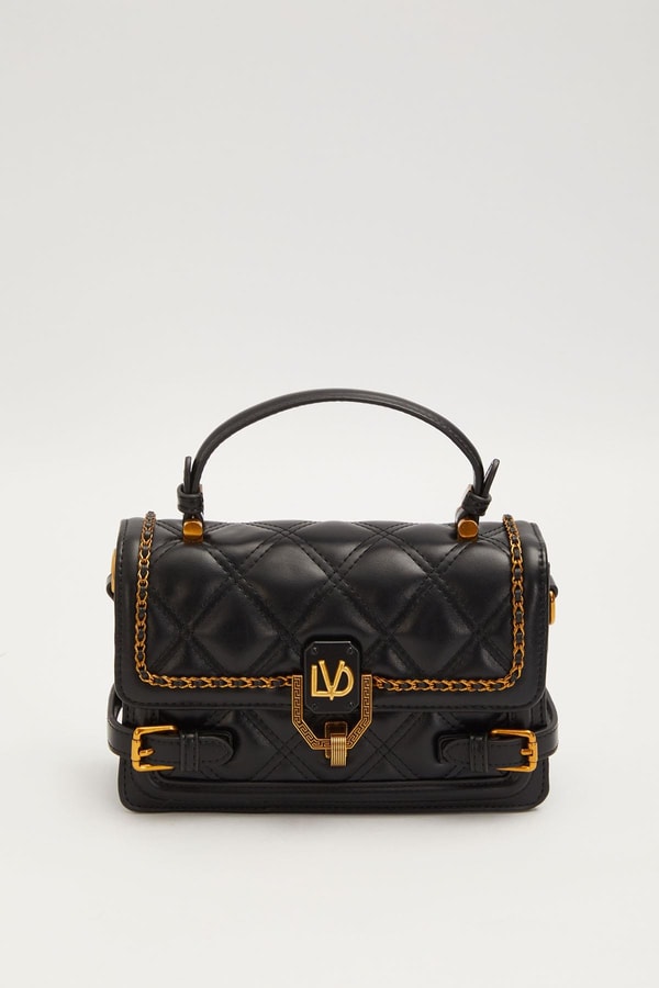 LevidorSiyah Kenar Kemer Detaylı El Çantası