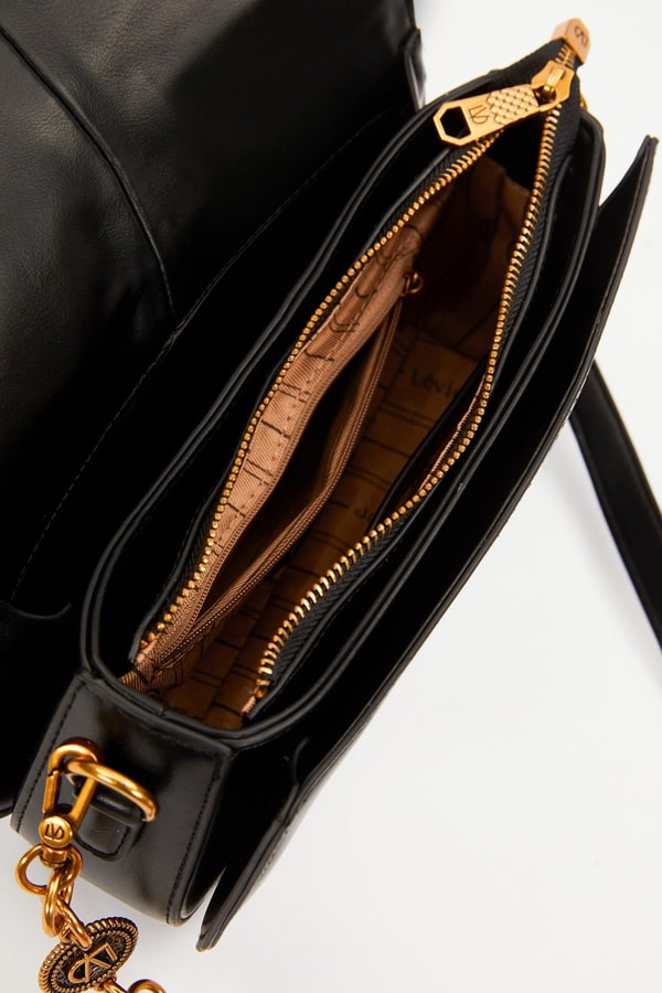 LevidorSiyah Kenar Örgü Model Omuz Çantası