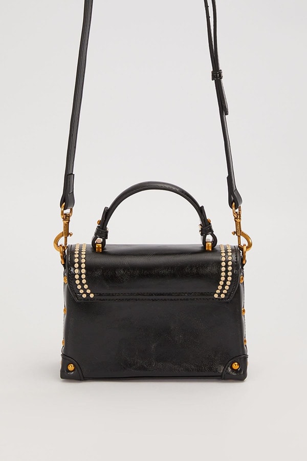 LevidorSiyah Kenar Zımba Detaylı Omuz Çantası