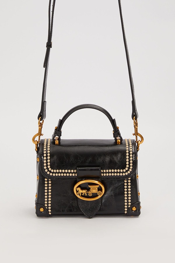 LevidorSiyah Kenar Zımba Detaylı Omuz Çantası