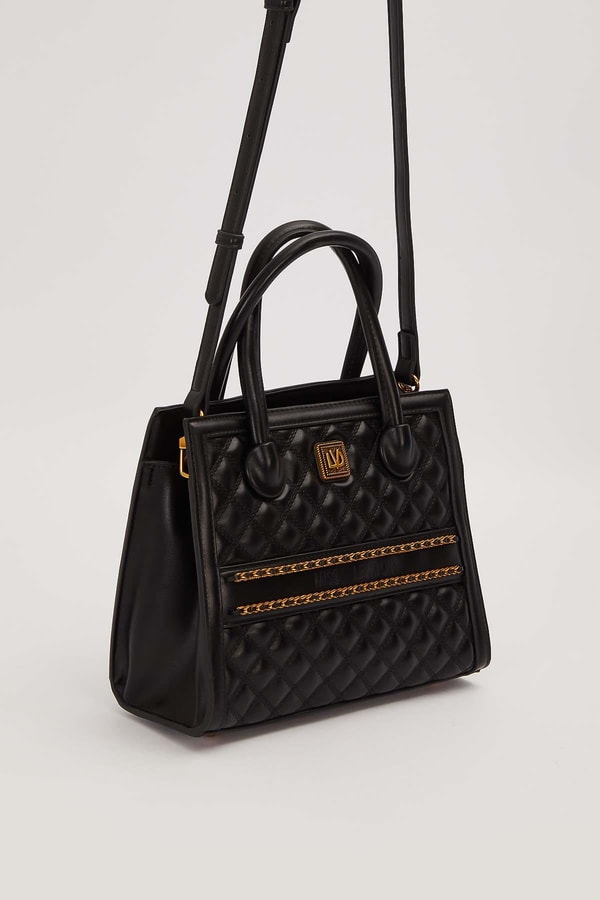 LevidorSiyah Kendinden Dokulu El Çantası