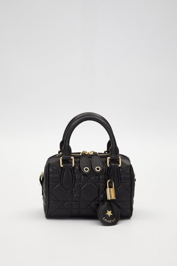 LevidorSiyah Kilit Aksesuar Detaylı El Çantası