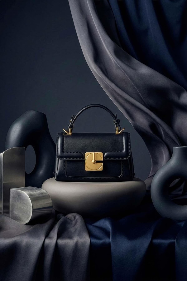 LevidorSiyah Kilit Çevirmeli Omuz Çantası