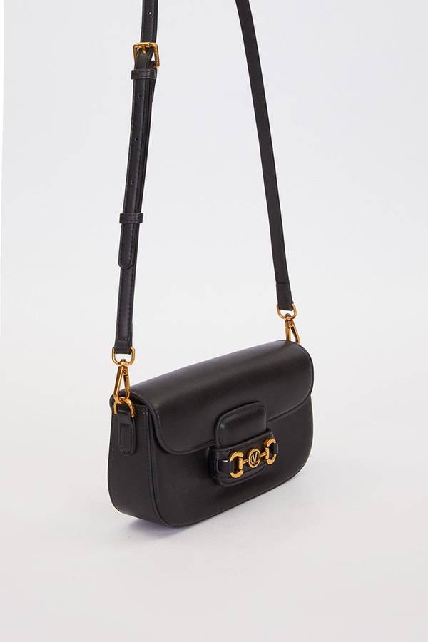 LevidorSiyah Kilit Zincirli Omuz Çantası