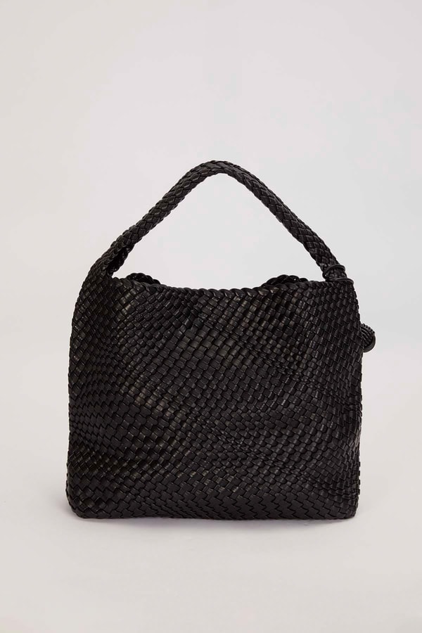 LevidorSiyah Kısa Askılı Örgü Model El Çantası