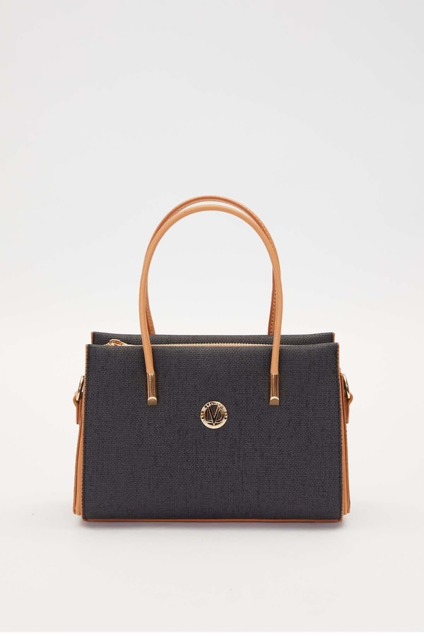 LevidorSiyah Kumaş Görünümlü El Çantası