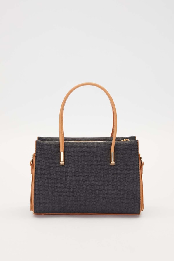 LevidorSiyah Kumaş Görünümlü El Çantası