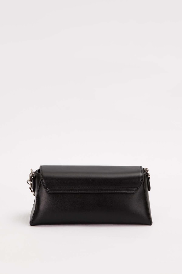 LevidorSiyah Logo Tokalı Omuz Çantası