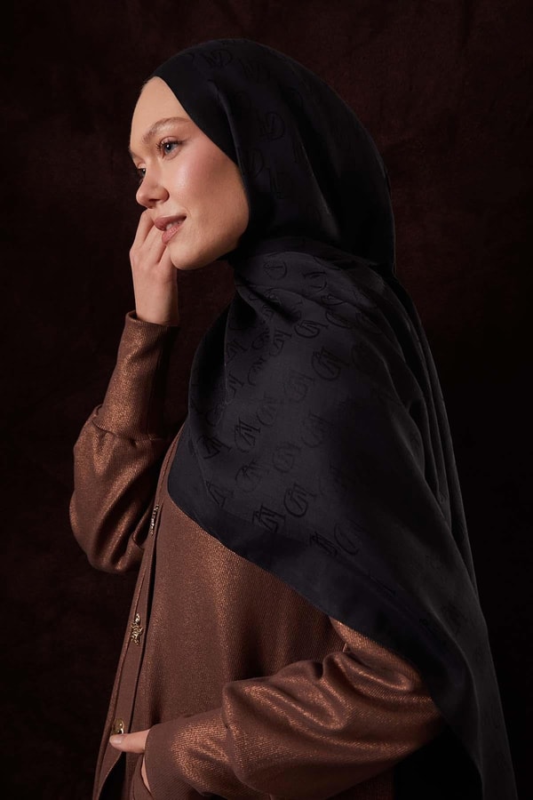 LevidorSiyah LVD Baskılı Naia Jakar Şal