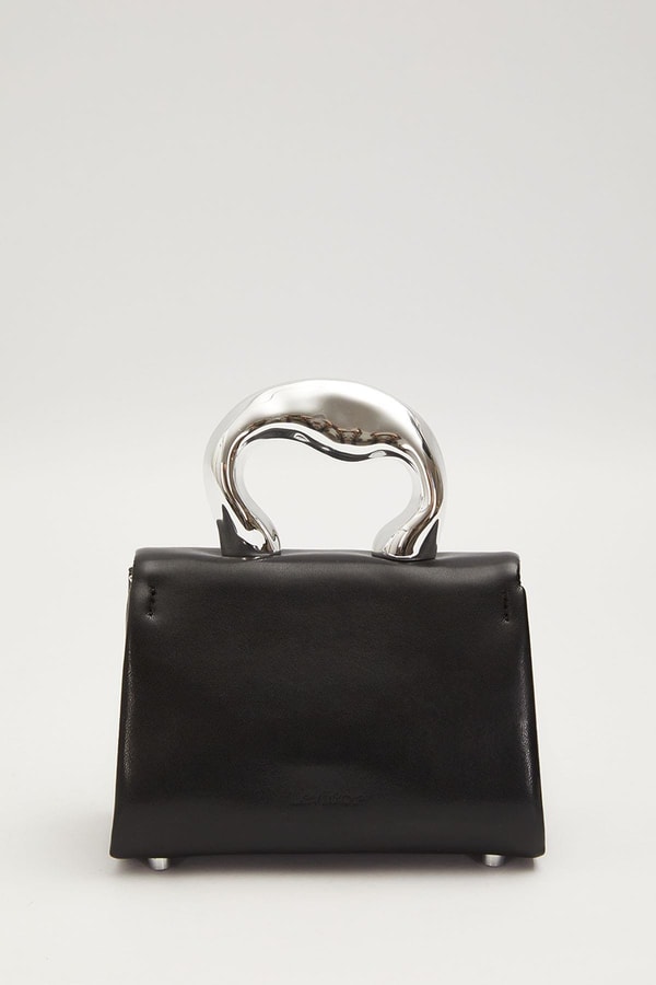 LevidorSiyah Metal Aksesuar Tokalı El Çantası