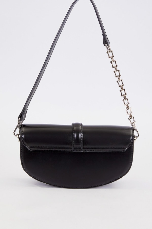 LevidorSiyah Metal Detaylı Omuz Çantası
