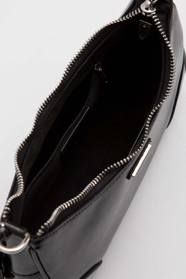 LevidorSiyah Mini Cüzdan Detaylı Omuz Çantası