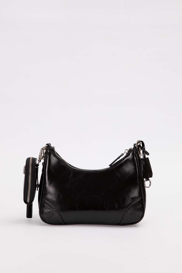 LevidorSiyah Mini Cüzdan Detaylı Omuz Çantası