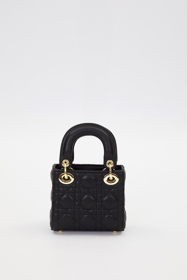 LevidorSiyah Mini Kapitone El Çantası