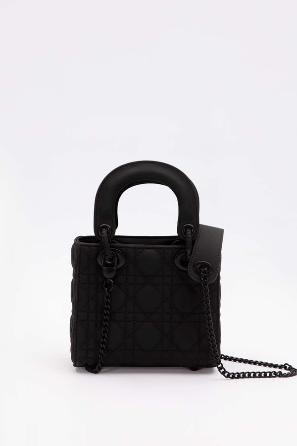 LevidorSiyah Mini Zincir Aksesuarlı El Çantası