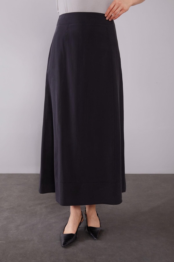 LevidorSiyah Omuz Fermuar Detaylı Etek Takım