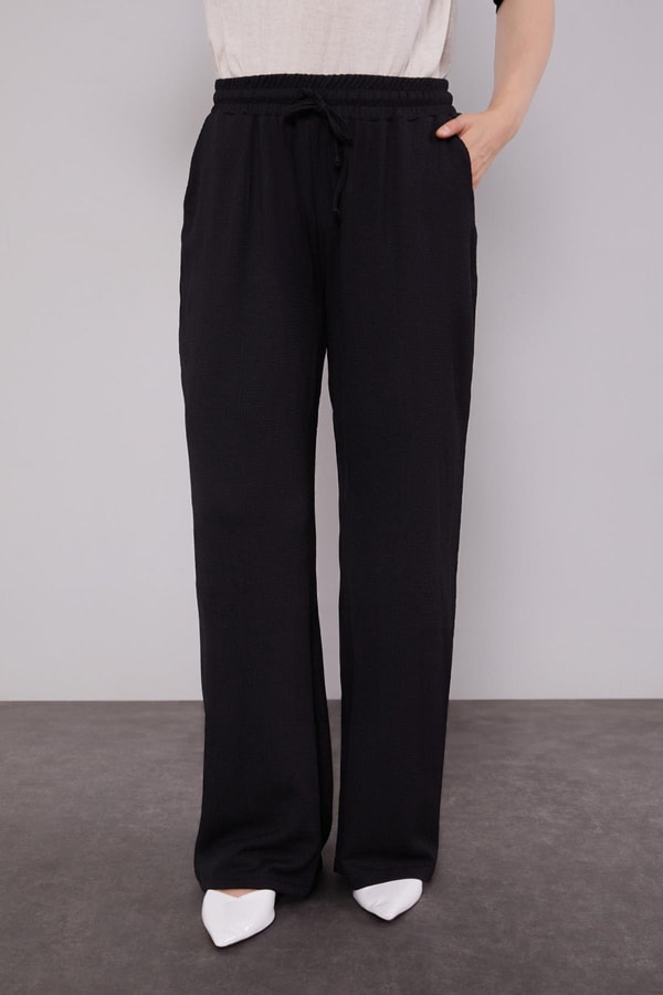 LevidorSiyah Omzu Taş İşlemeli İkili Takım