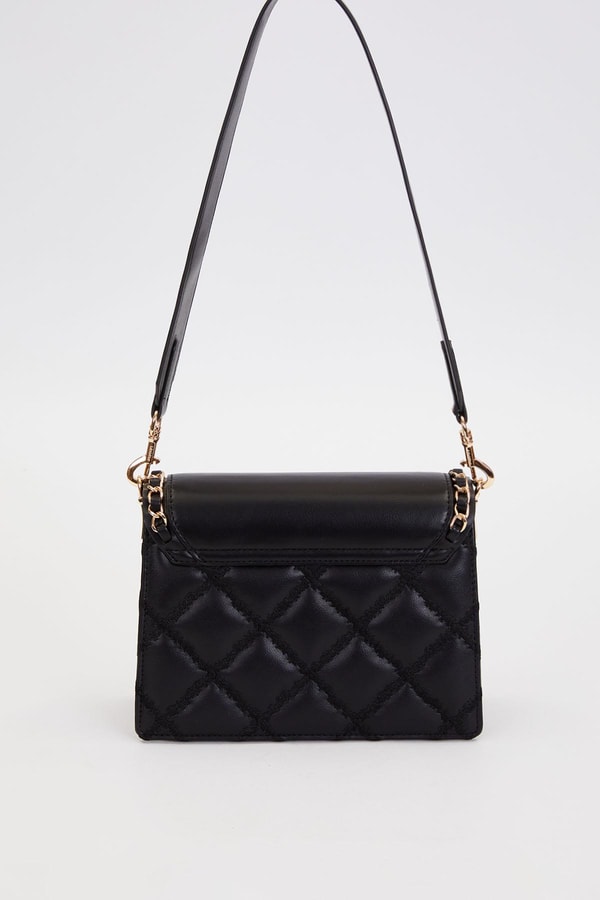 LevidorSiyah Örgü Kapak Model Omuz Çantası