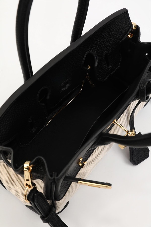 LevidorSiyah Oval Kilit Detay El Çantası