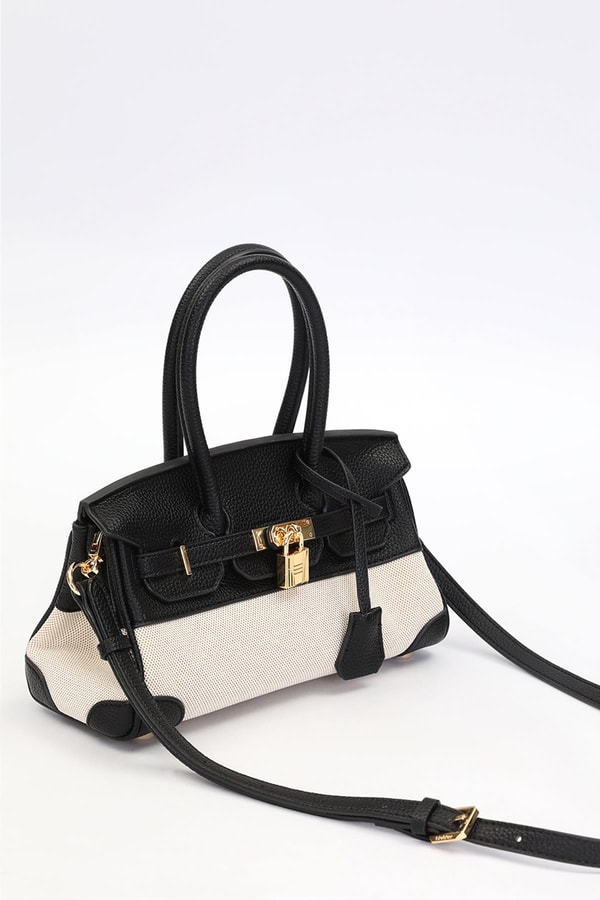 LevidorSiyah Oval Kilit Detay El Çantası