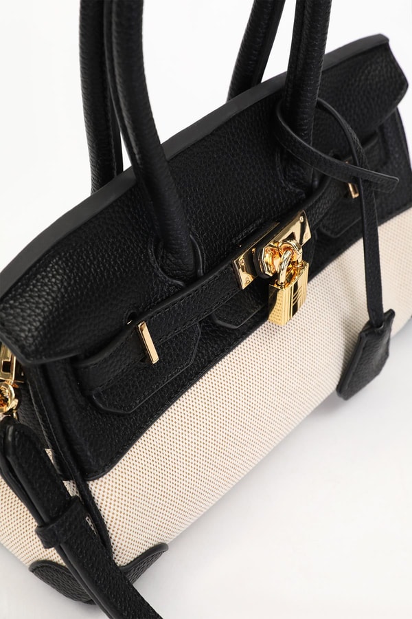 LevidorSiyah Oval Kilit Detay El Çantası