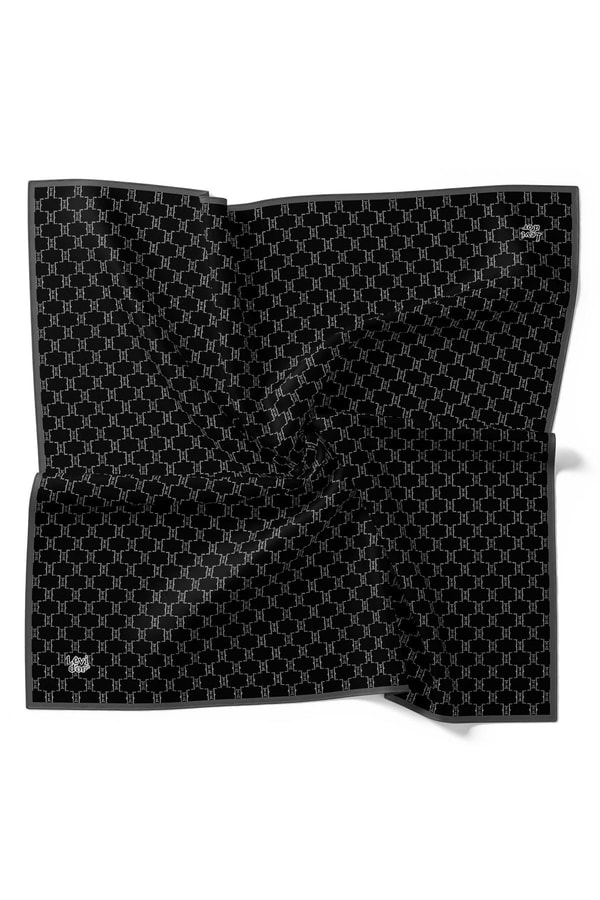 LevidorSiyah Petek Desen Twill İpek Eşarp