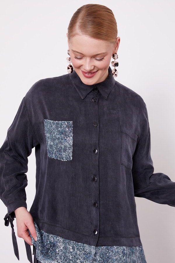 LevidorSiyah Pul Payet Detaylı Cupra İkili Takım