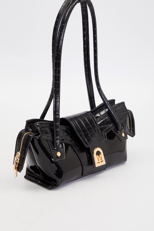 LevidorSİYAH RUGAN Baget Omuz Çantası